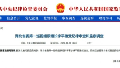 涉嫌严重违纪违法！湖北省委第一巡视组原组长李平被查