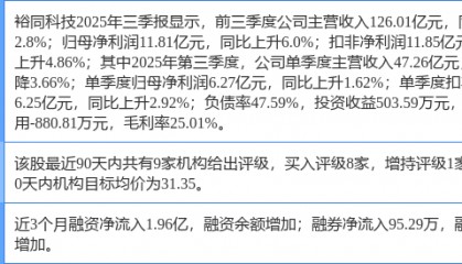 裕同科技涨10.01%，国金证券二周前给出“买入”评级
