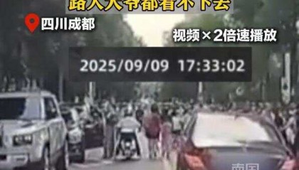 成都一名奔驰女司机接娃把车停在路中间 路人大爷都看不下去了