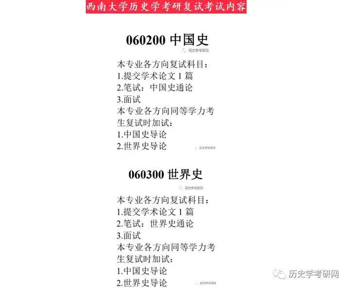 自命题简单336录取！西南大学26复试线预测、27历史学考研院校分析，历史学考研网